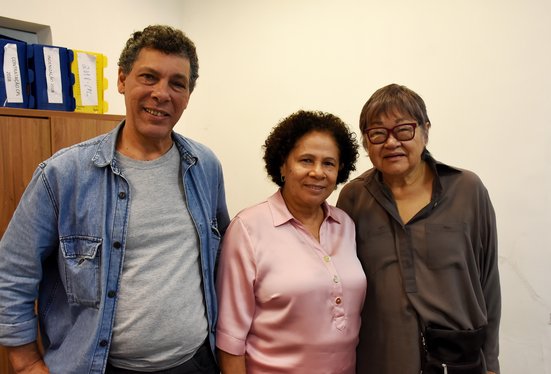 Regina Sousa recebe  cineastas Ricardo Favilla e Tizuka Yamasaki