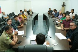 Audiência com o prefeito de Alvorada do Gurgueia e o comandante da PM, cel. Caros Augusto Sousa